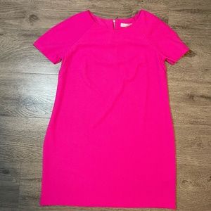 Fushcia Pink Gold Zip Dress . Petite US L